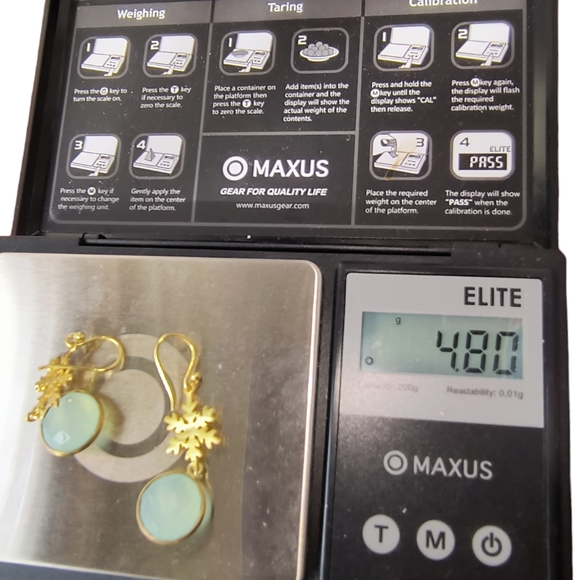 Chalcedony Vermeil Gold Over Sterling Silver Snowflake Earrings - Picture 7 of 8